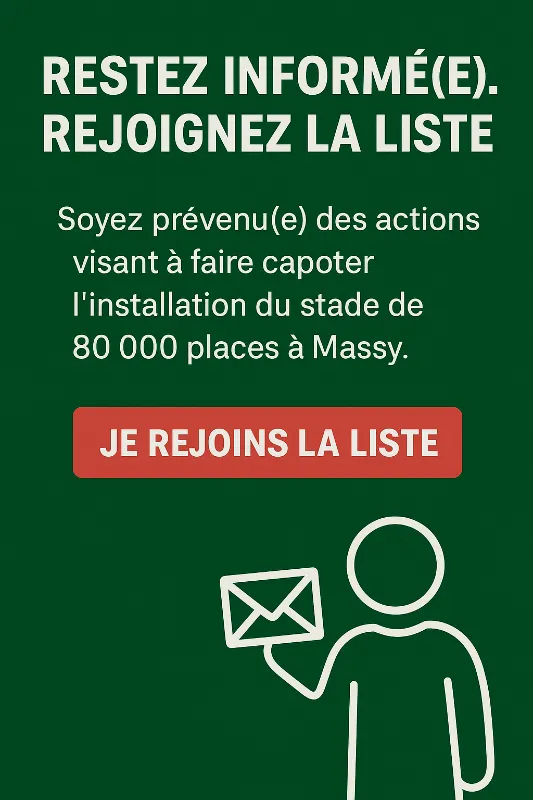 Inscription mailing list du Collectif non à PSG Land à Massy