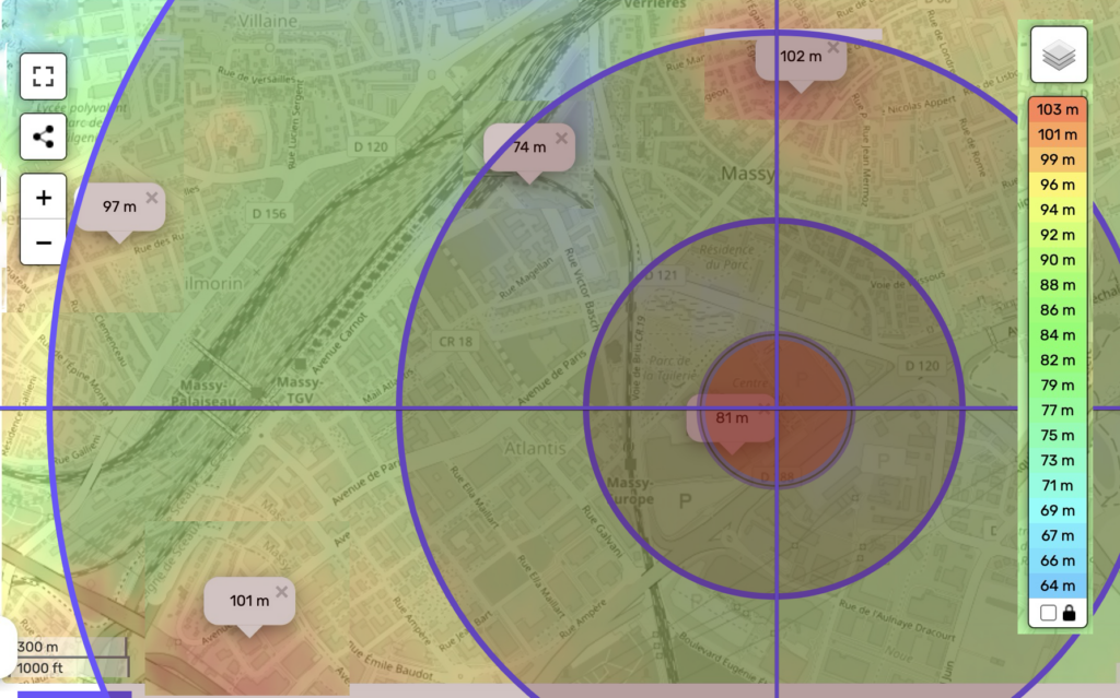 Zones de Bruit du Stade du PSG